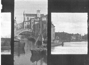 Первые эксперименты по мультиэкранному изображению (экран в экране). Документальный фильм о Венеции (1912).